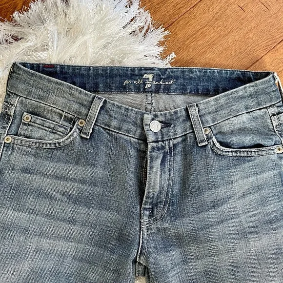 💚 7 For All Mankind A Pocket Flare Jeans Women’s 28 x 34 - Picture 3 of 6